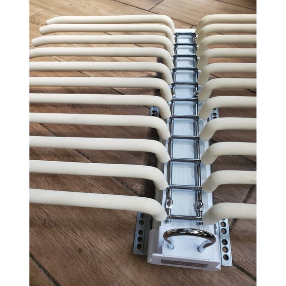 Trouser Rack 22 Rods Sliding Pull Out Pants Hanger Holder Closet Organizer Beige - Picture 3 of 7